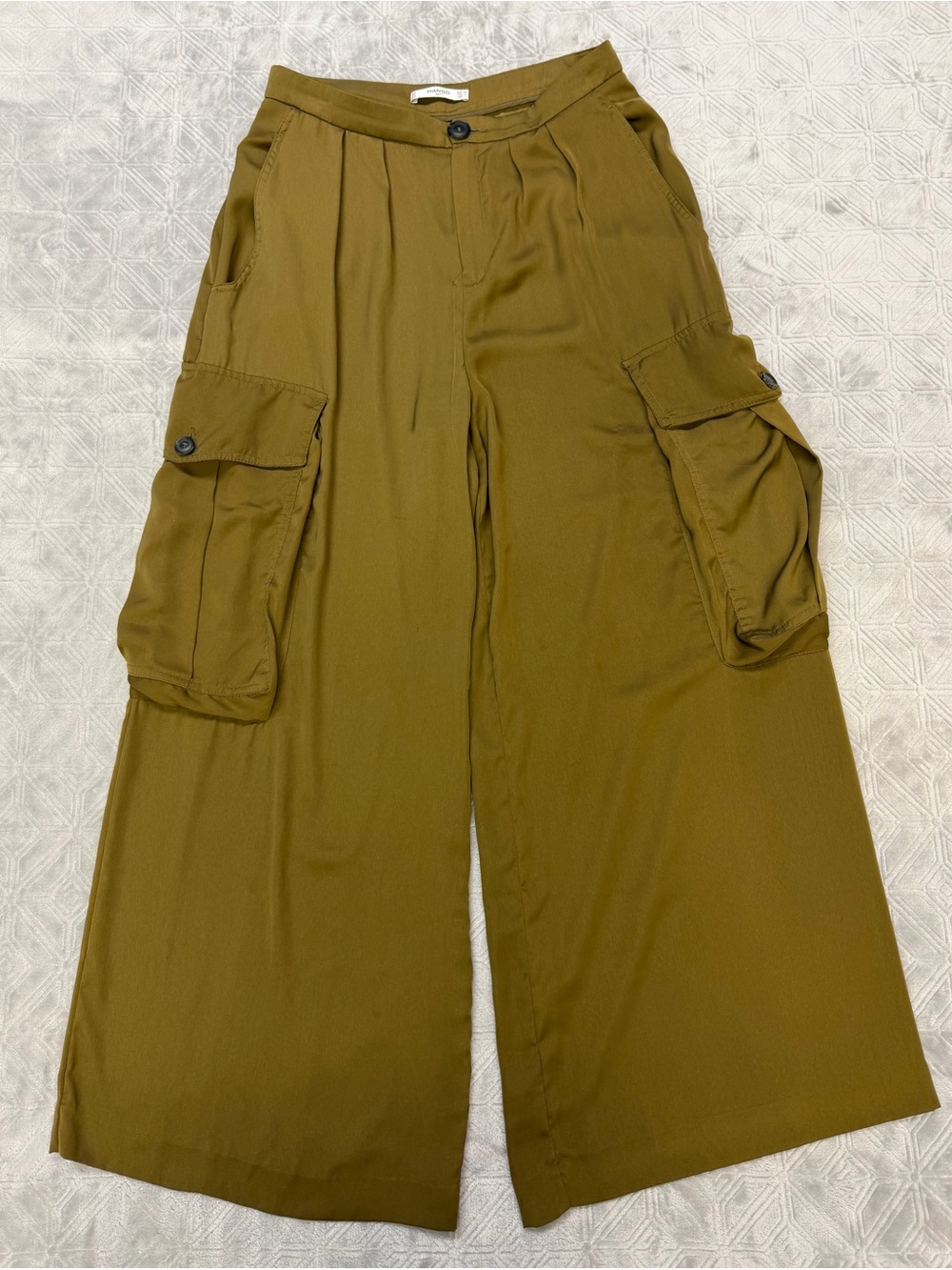 Mango Wide Leg Cargo Pants